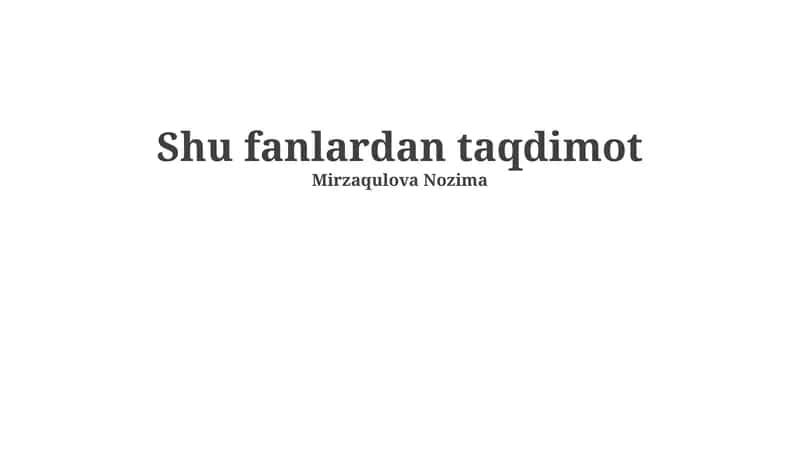 Taqdimotlar bilan ishtirok etish