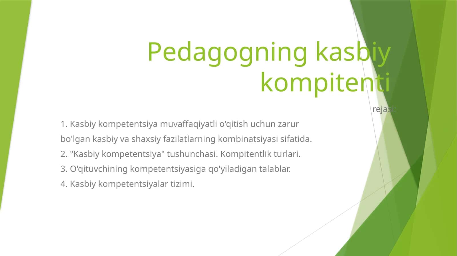 Pedagogning kasbiy kompitenti