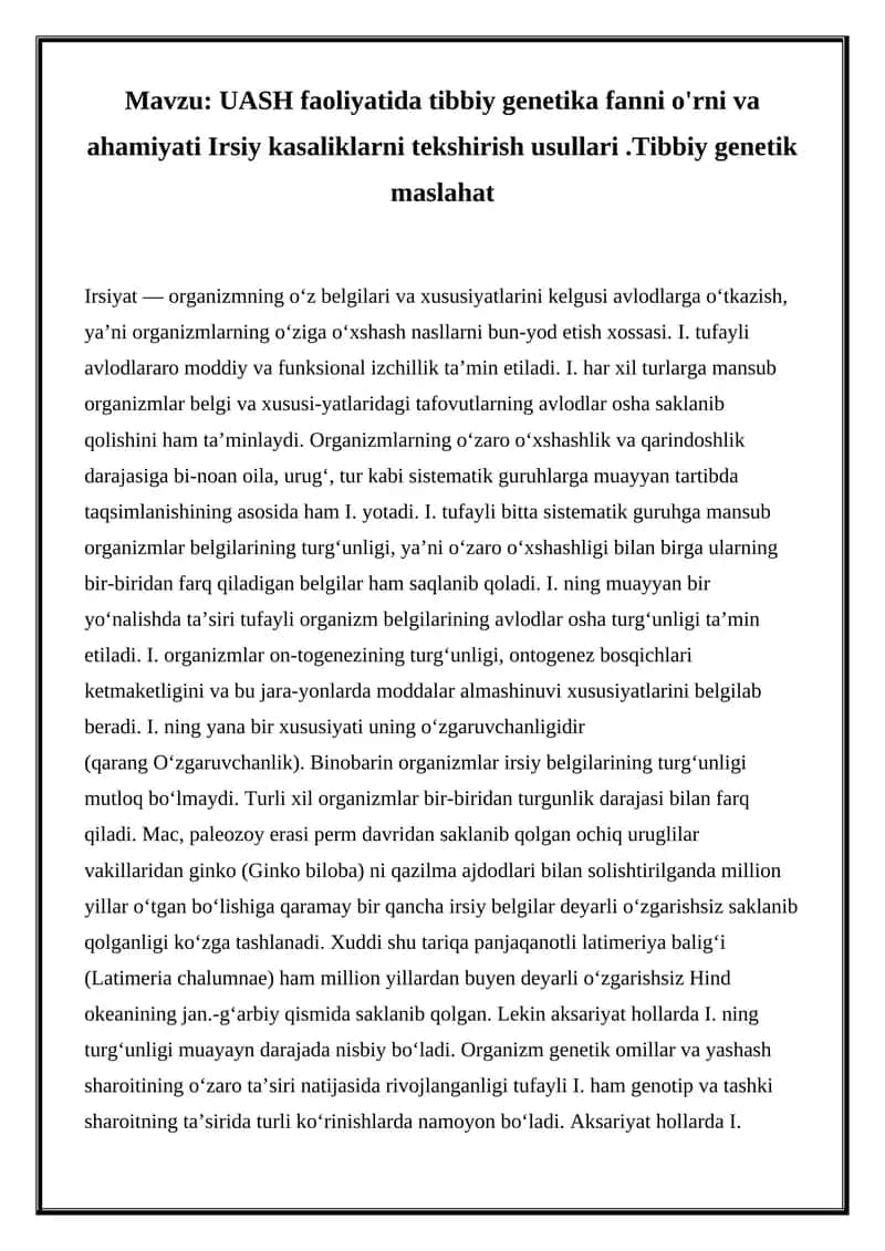 Tibbiy genetika fanni