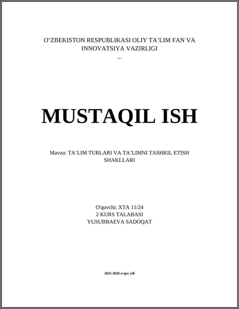Maktabgacha ta'lim