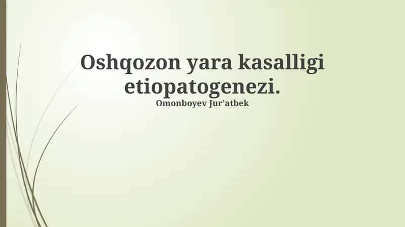 Oshqozon yara kasalligi etiopatogenezi