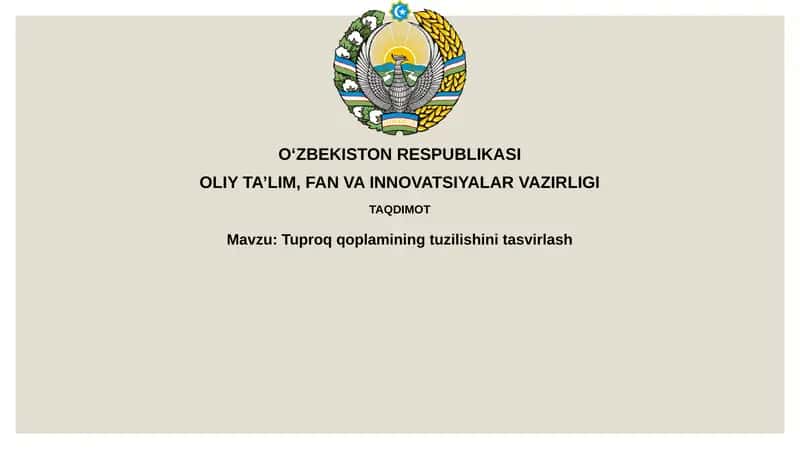 Tuproqqoplamining tuzilishi va tarkibi