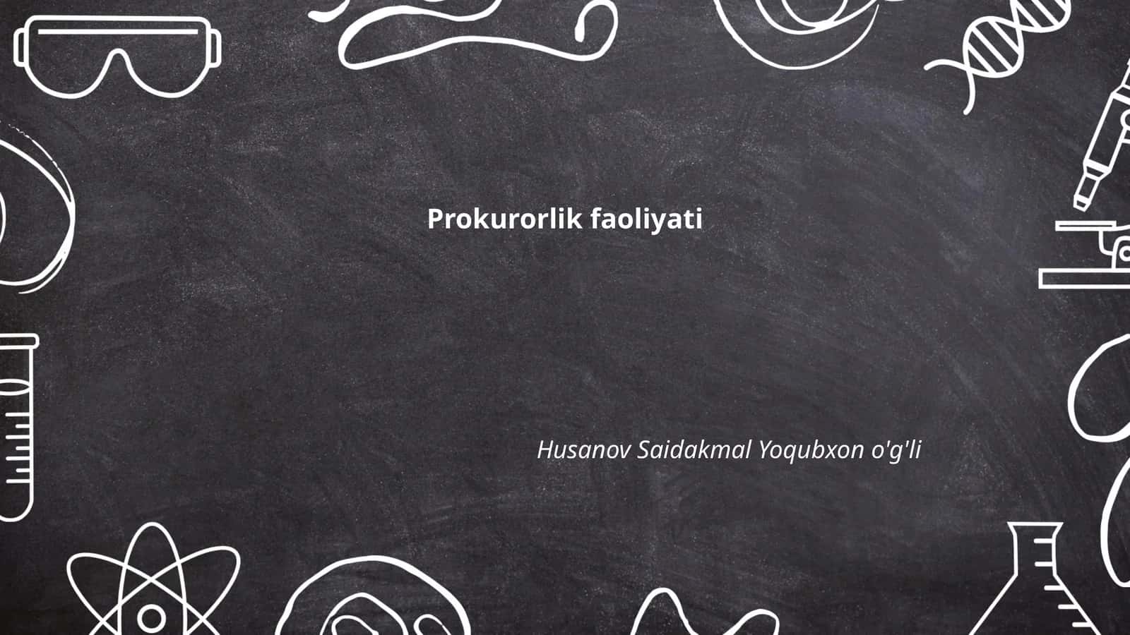 Prokurorlik faoliyati
