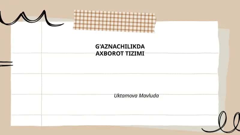G'aznachilikda axborot tizimi