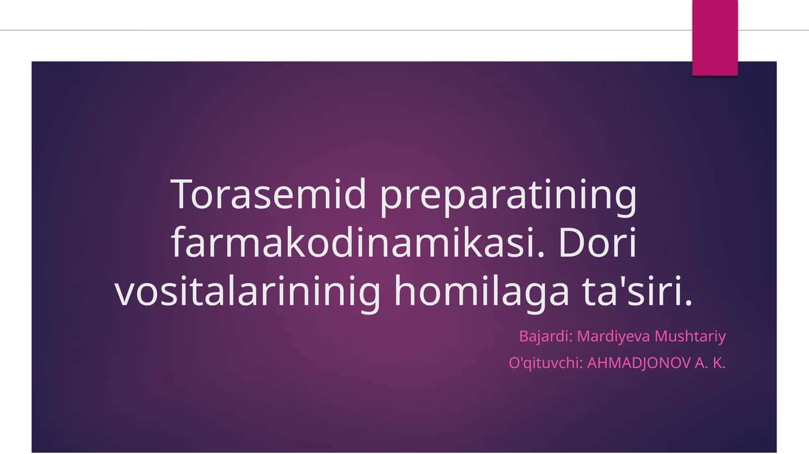 Torasemid preparati farmakodinamikasi