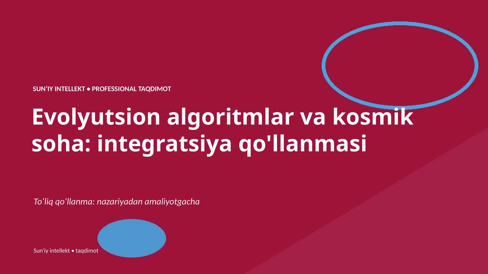 Evolyutsion algoritmlar va kosmik soha: integratsiya qo'llanmasi