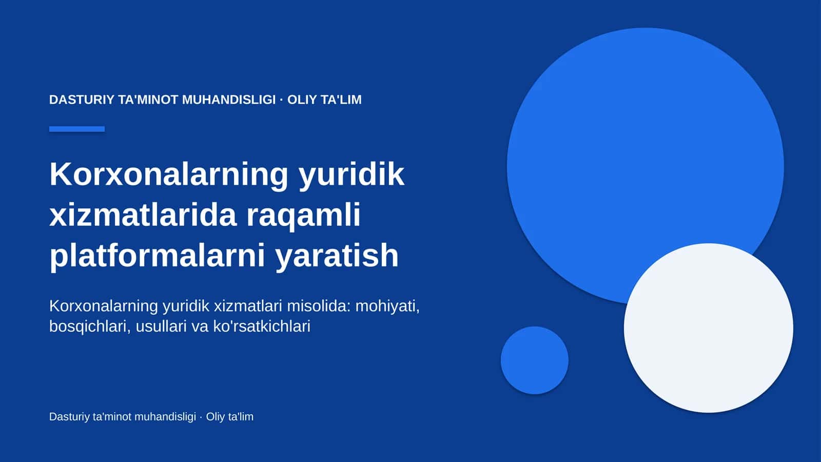 Korxonalarning yuridik xizmatlarida raqamli platformalarni yaratish