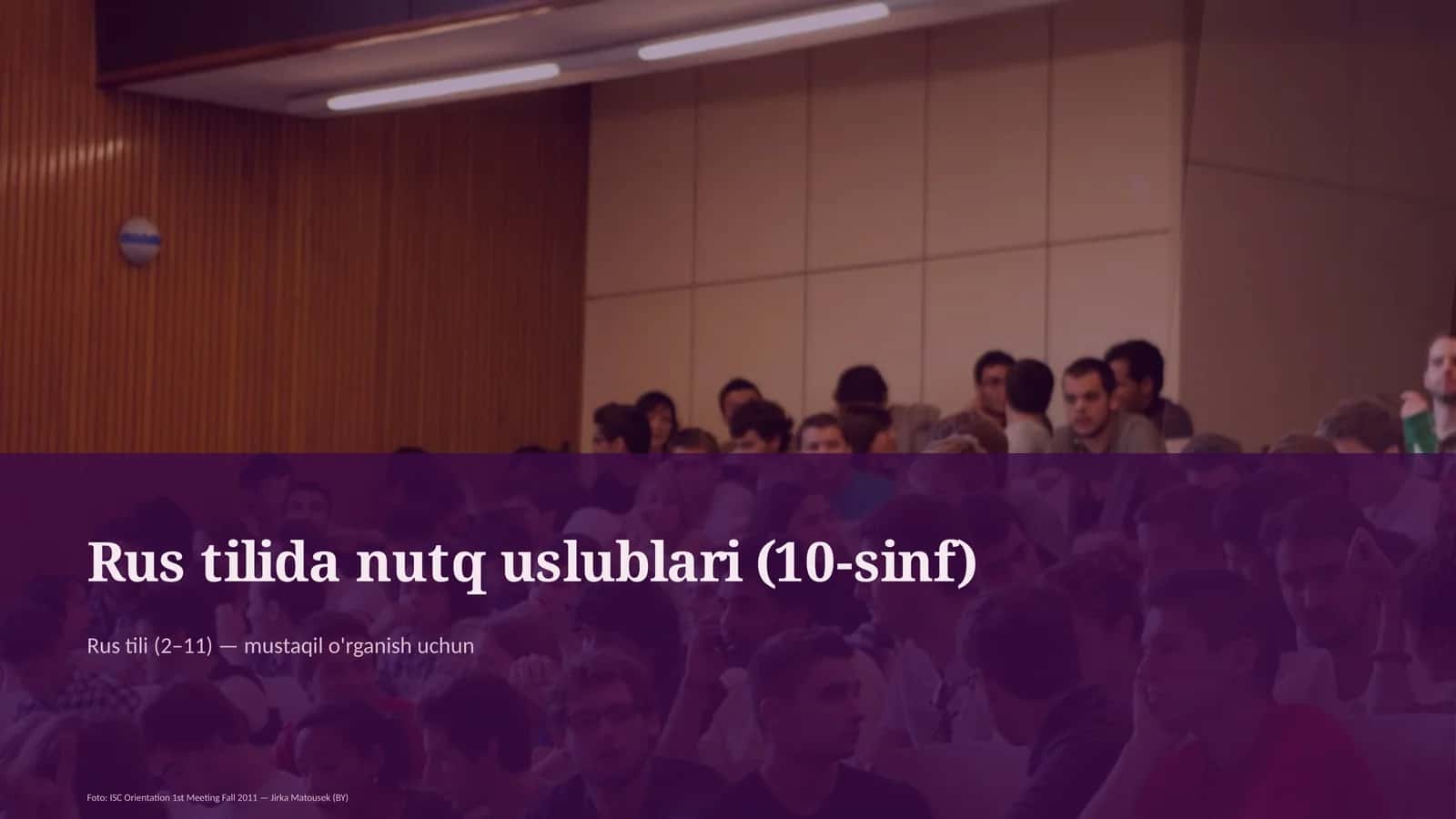 Rus tilida nutq uslublari (10-sinf)
