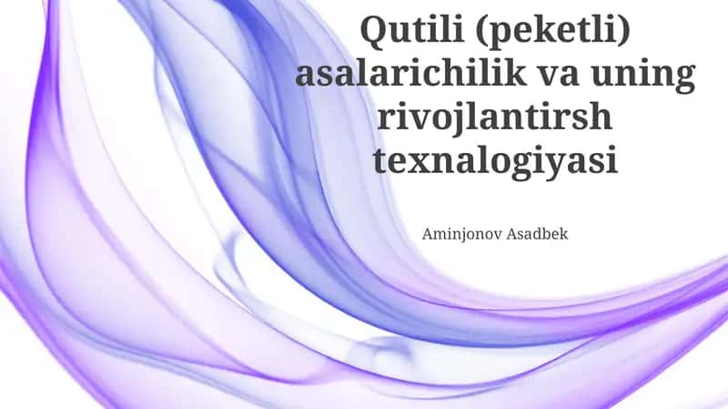 Paket Asalarichilik va uning Texnologiyasi