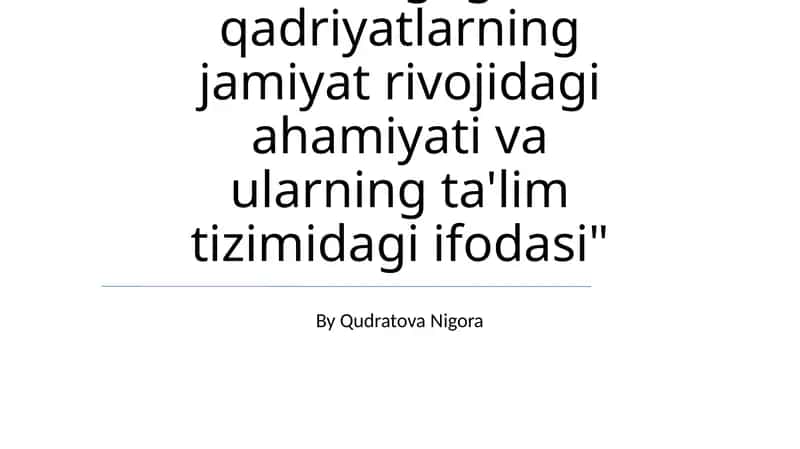 Ta'limda sifat va samaradorlik