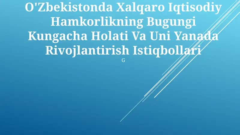Xalqaro Iqtisodiy Hamkorlik Holati