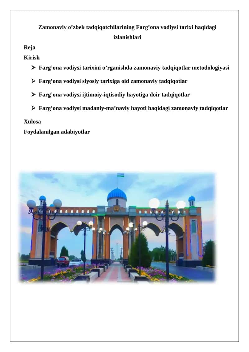 Farg’ona vodiysi tarixi