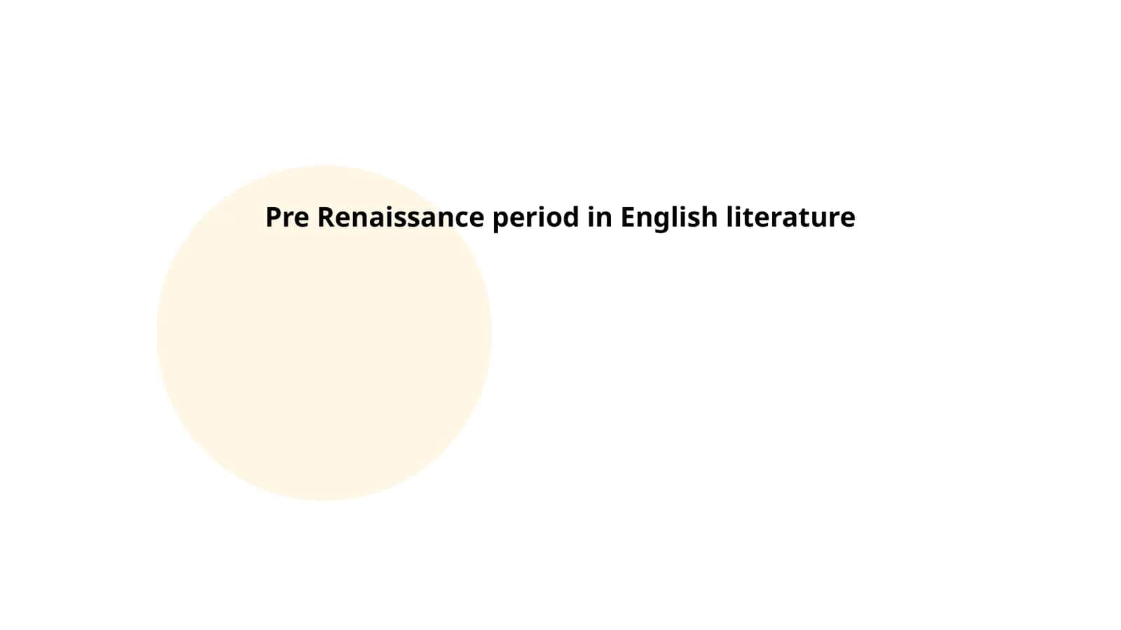 Pre Renaissance period in English literature