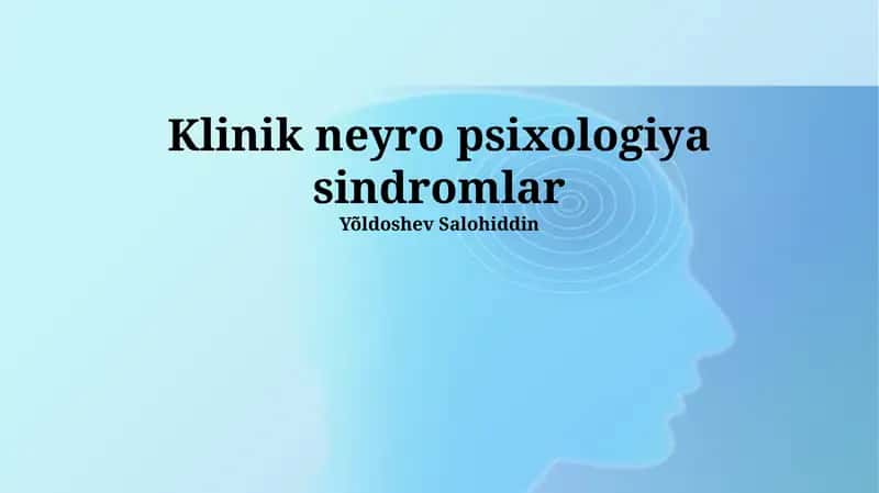 Klinik neyro psixologiya sindromlar