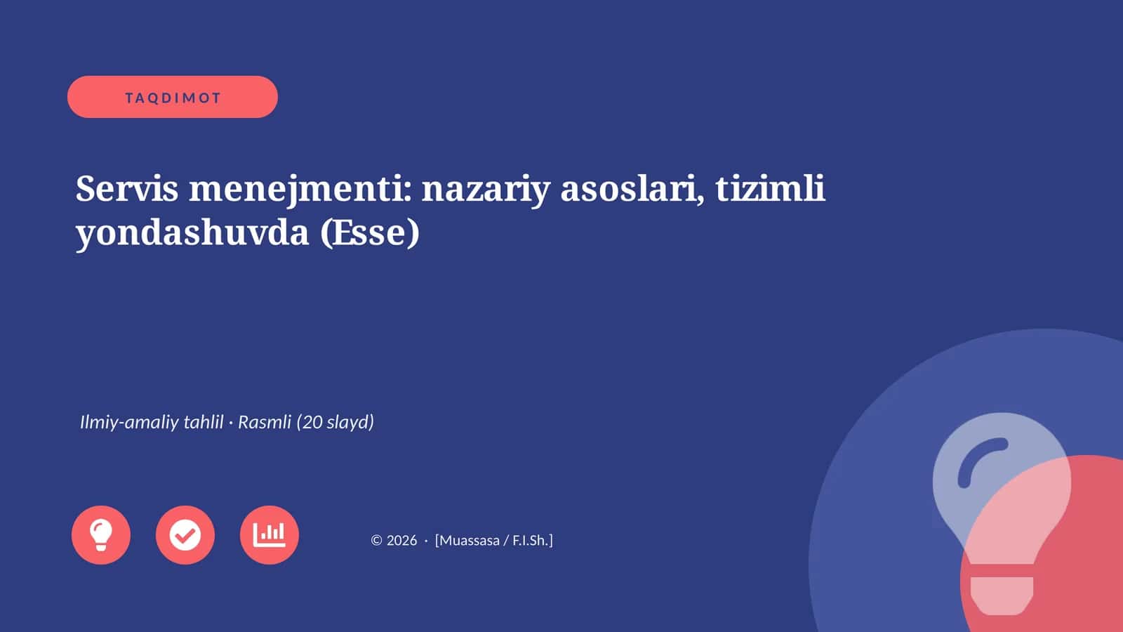 Servis menejmenti: nazariy asoslari, tizimli yondashuvda (Esse)