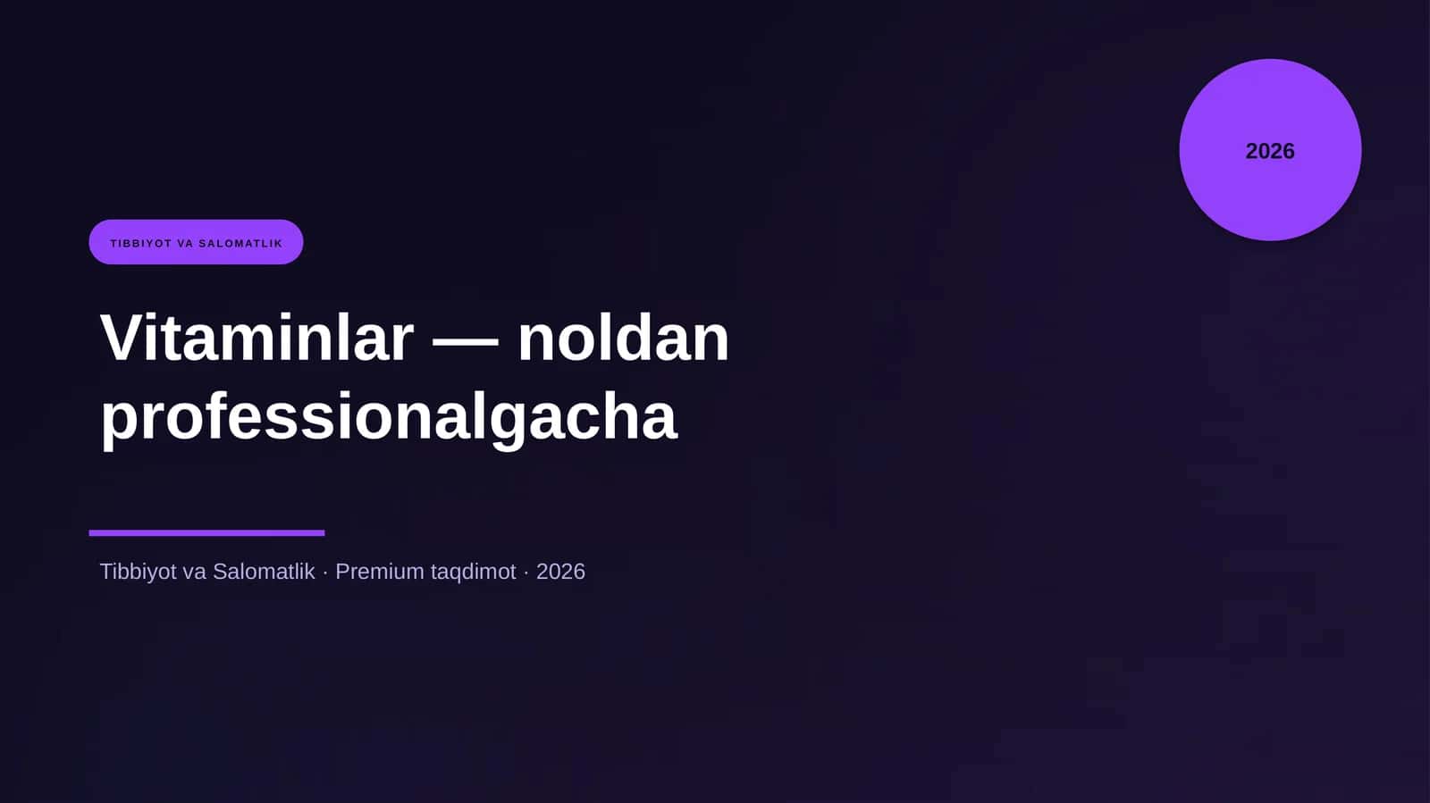 Vitaminlar — noldan professionalgacha