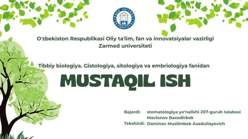 Nafas olish tizimi a’zolarining qiyosiy gistologik tavsifi