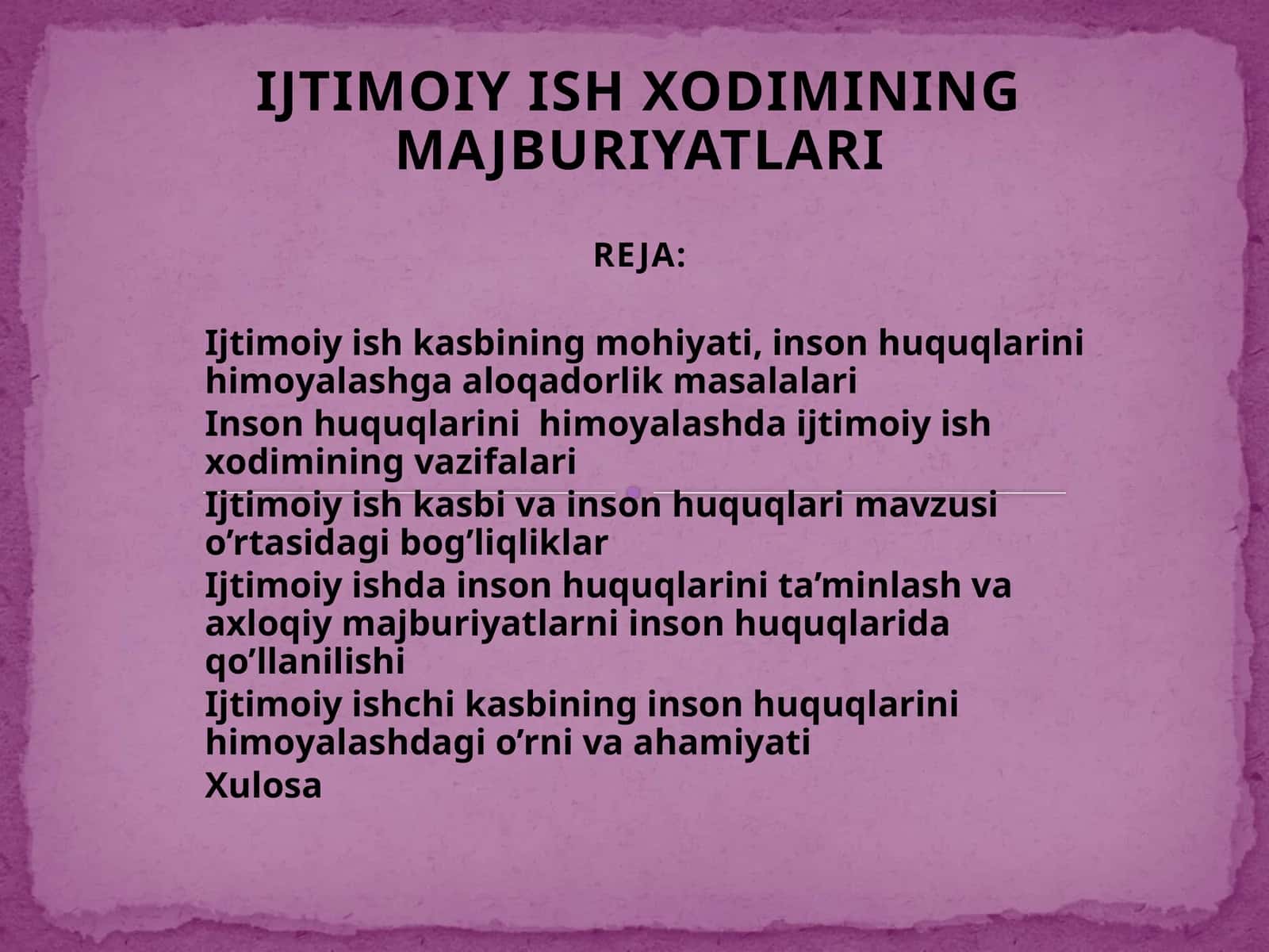 Ijtimoiy Ish Xodimining Majburiyatlari