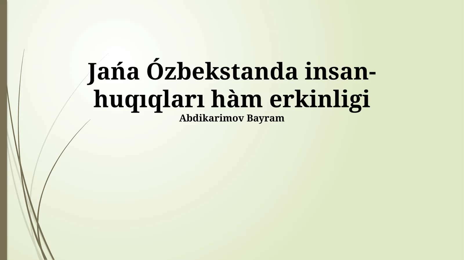 Жаңа Өзбекстандағы инсан ҳуқықлары ҳәм еркинликлери