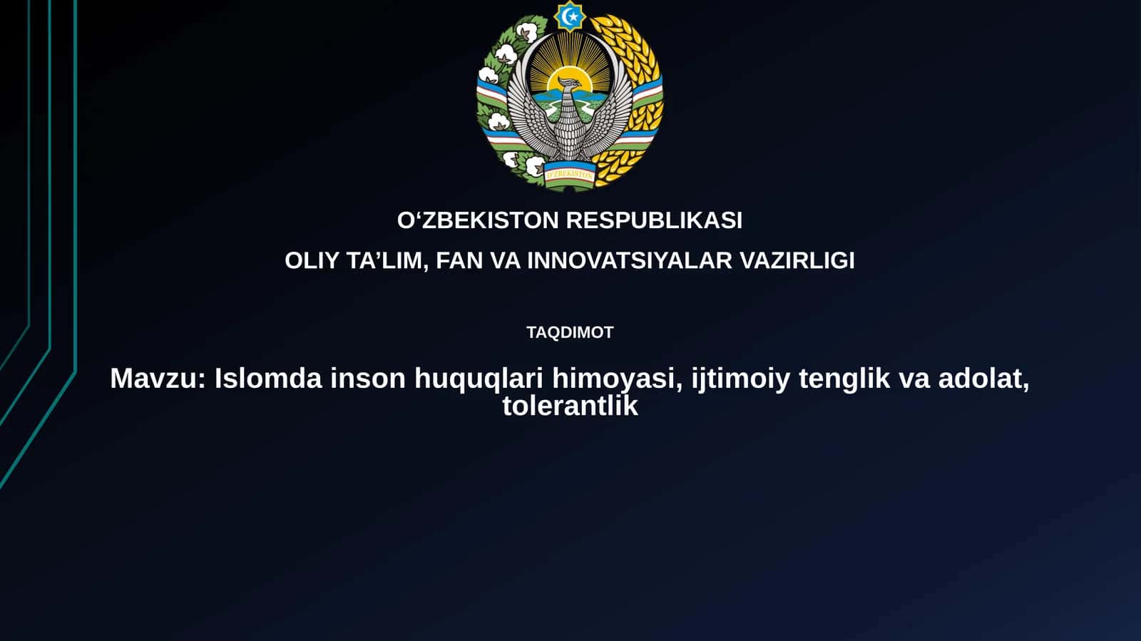 Islomda inson huquqlari va tolerantlik