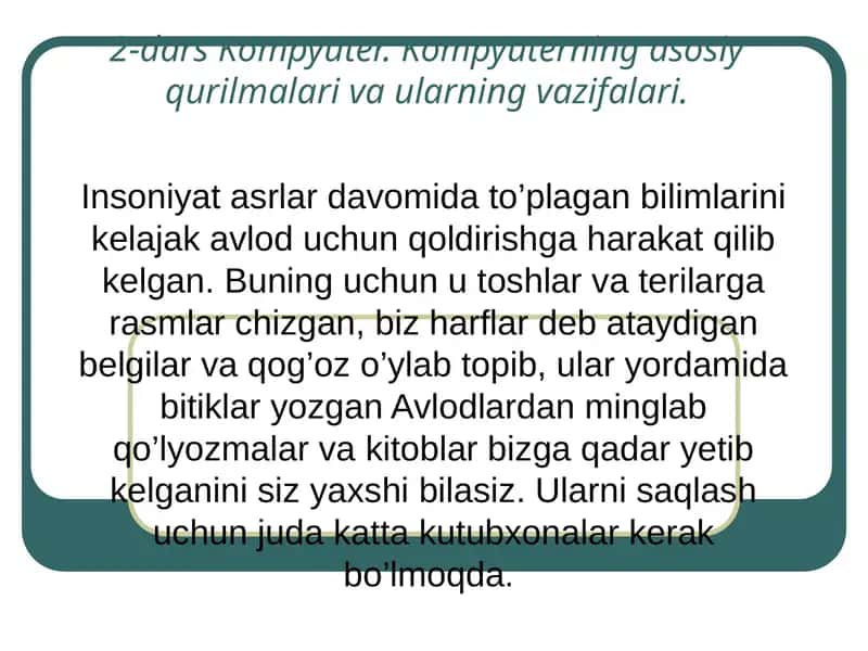 2-dars Kompyuter