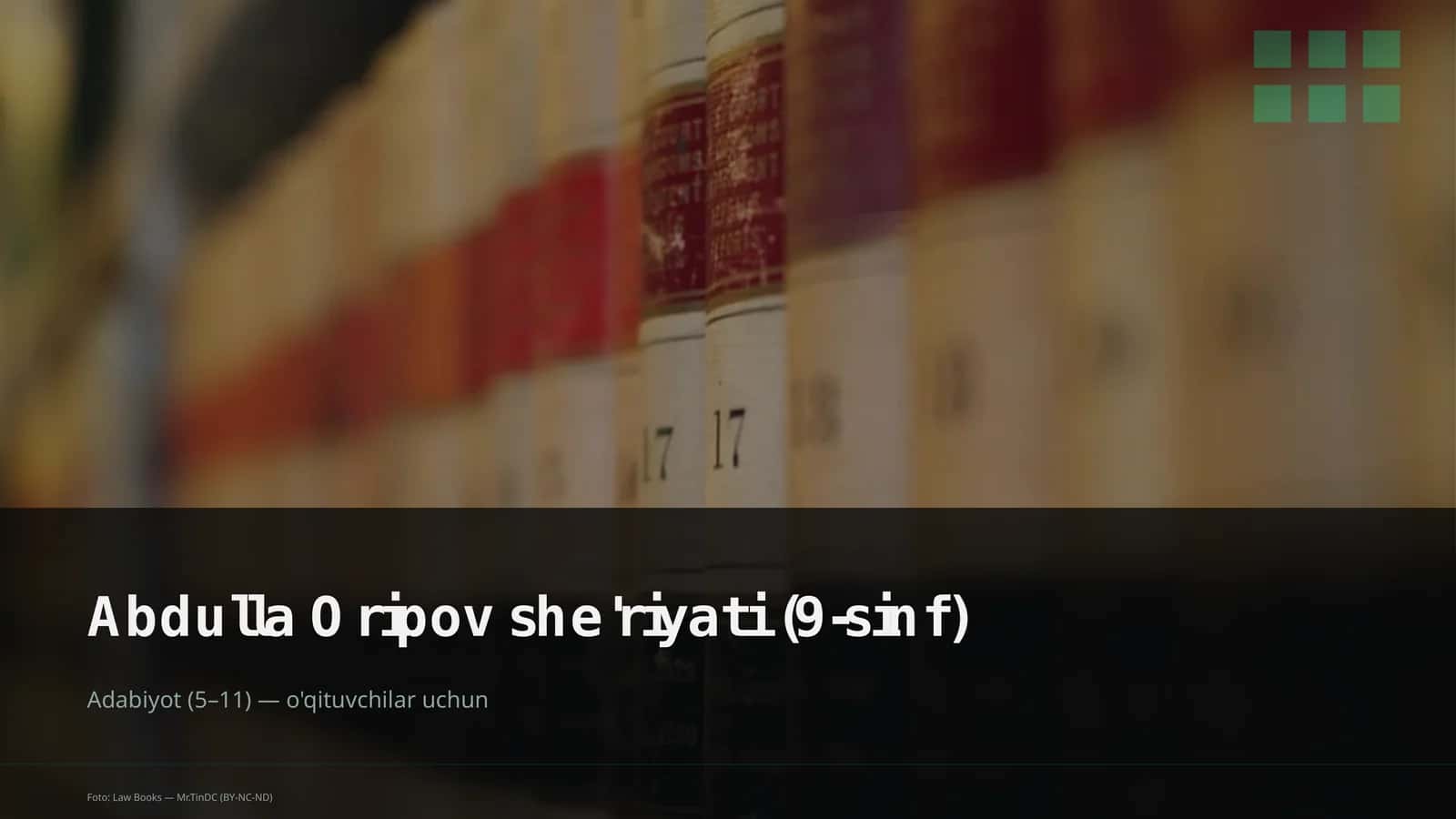 Abdulla Oripov she'riyati (9-sinf)