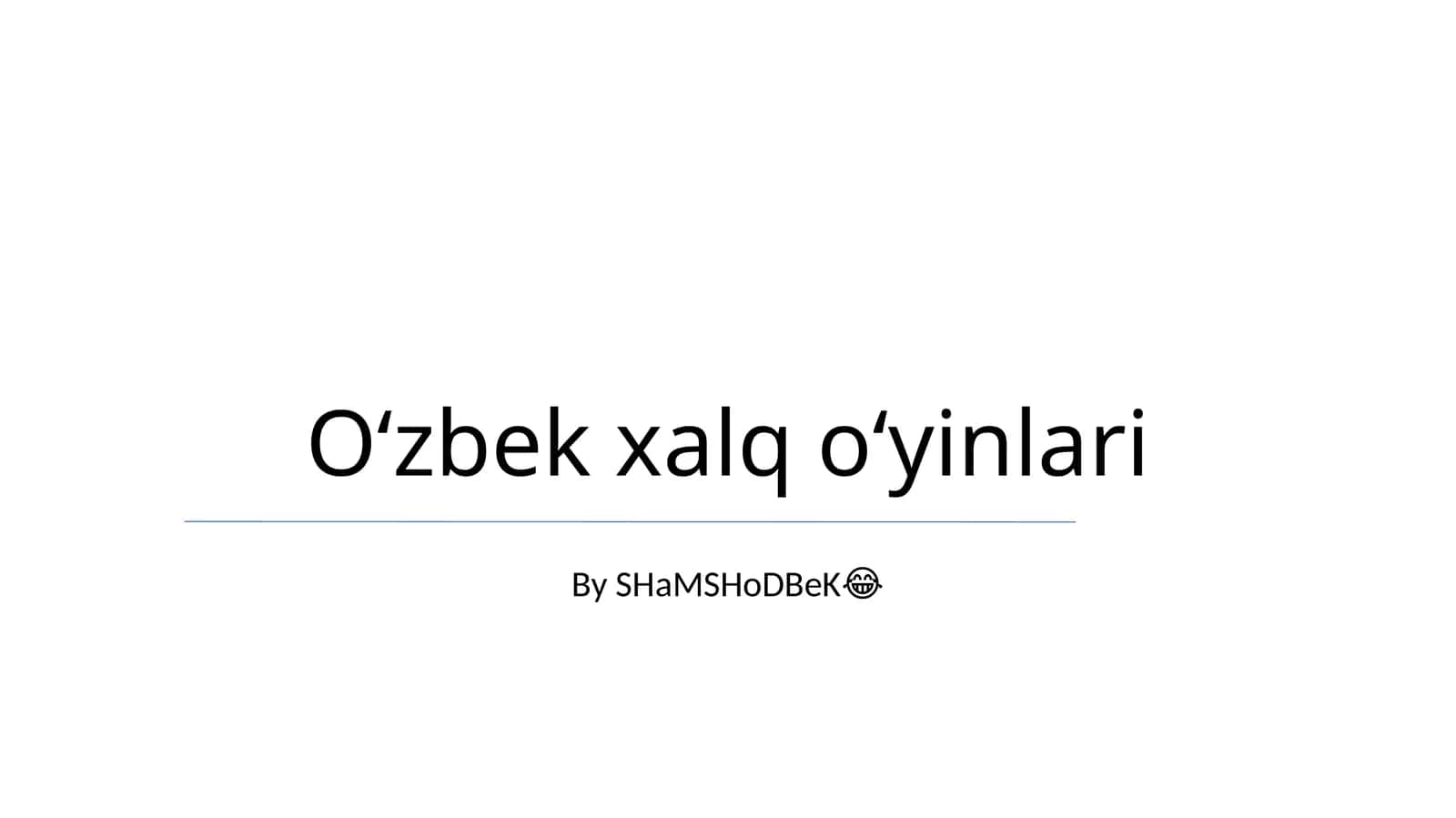 Oʻzbek xalq oʻyinlari