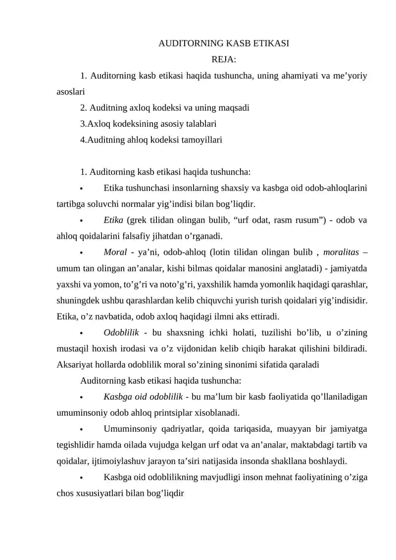AUDITORNING KASB ETIKASI