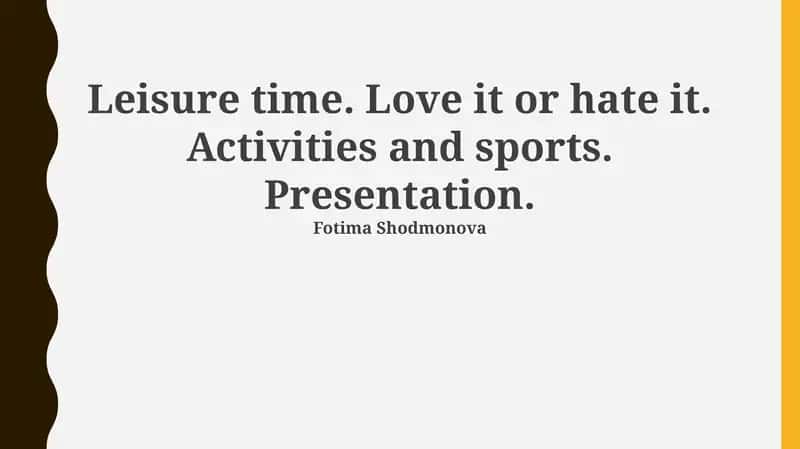 The Double-Edged Sword: Leisure Time Today