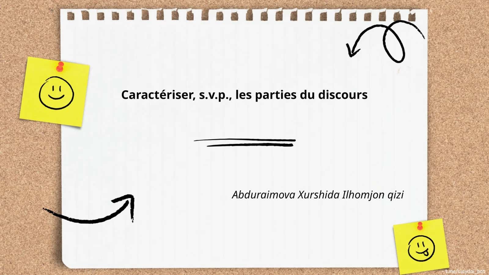 Les parties du discours