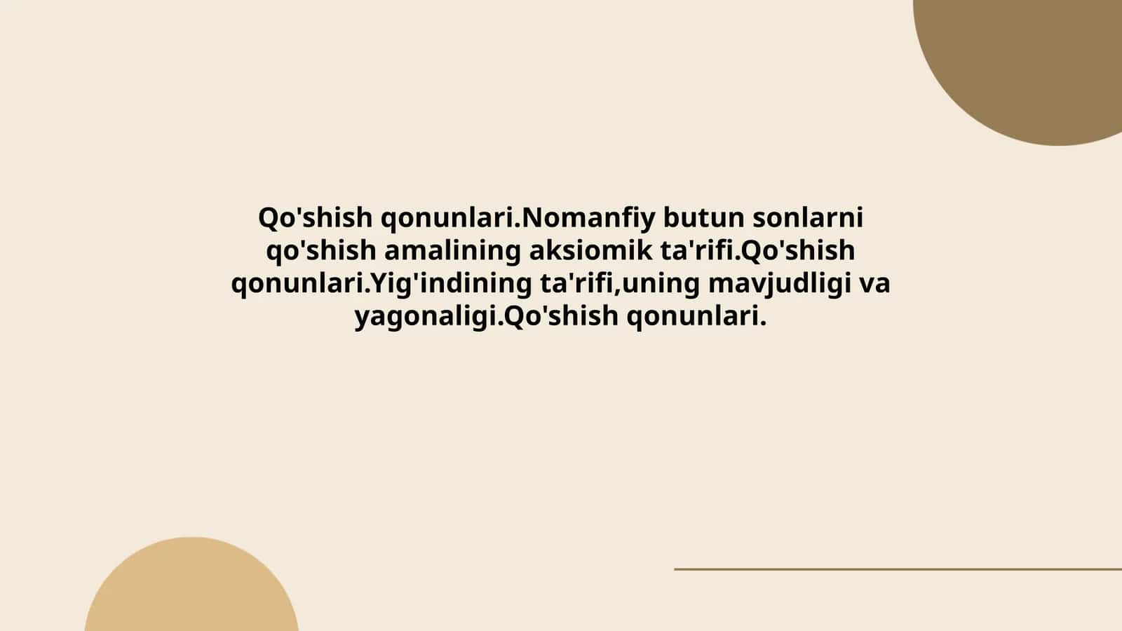 Qo'shish qonunlari