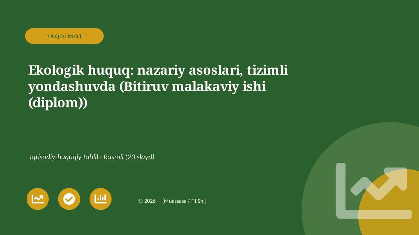 Ekologik huquq: nazariy asoslari, tizimli yondashuvda (Bitiruv malakaviy ishi (diplom))
