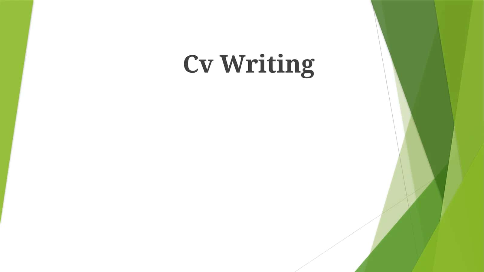 Cv Writing
