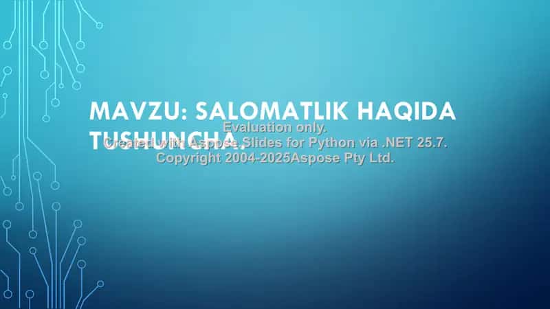 Valeologiya – Salomatlik haqida tushuncha