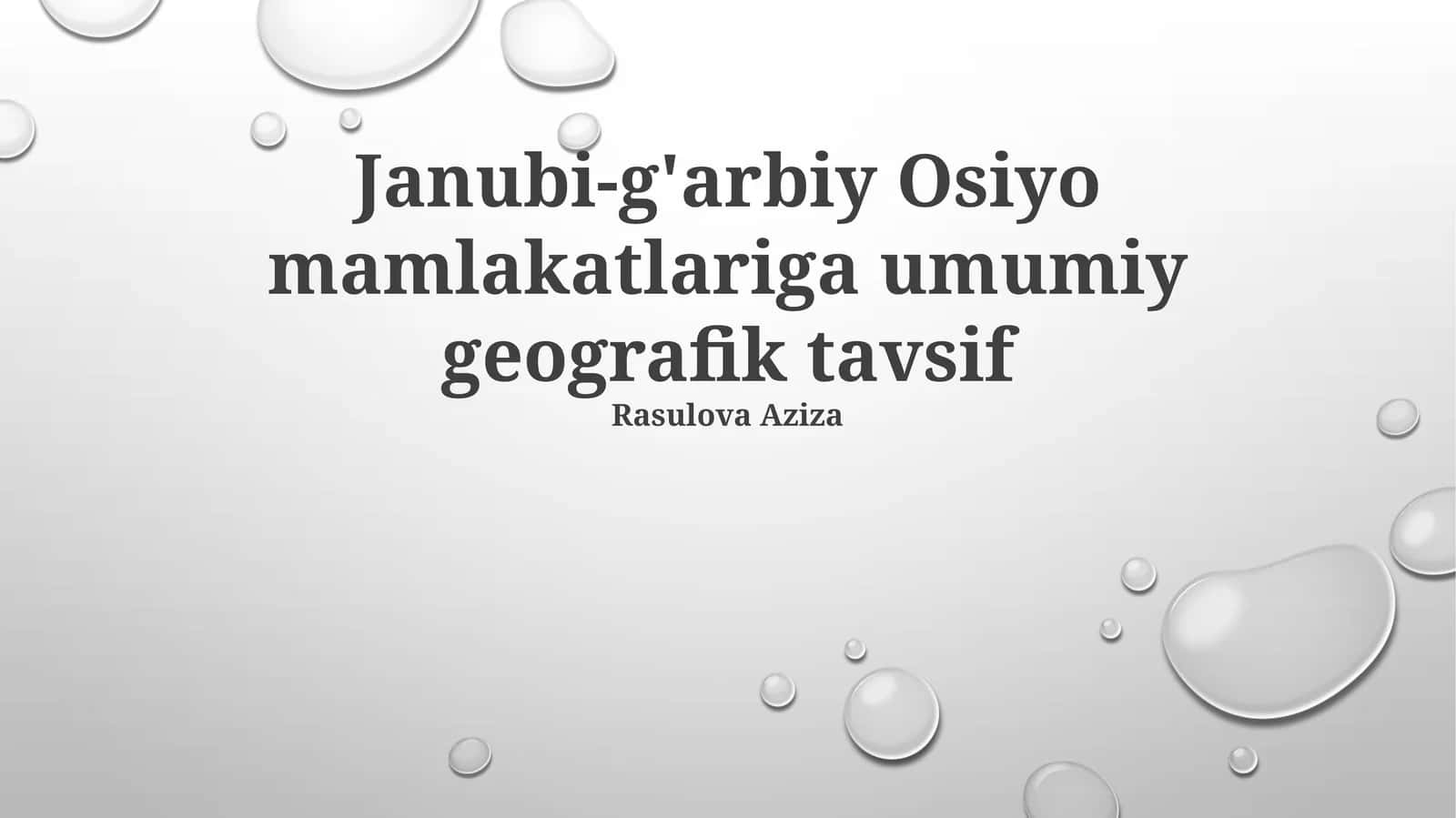 Janubi-g'arbiy Osiyo mamlakatlariga umumiy geografik tavsif