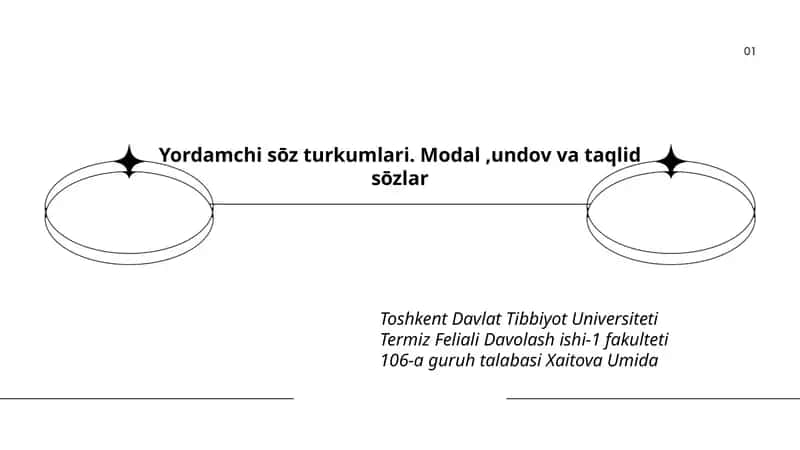 Yordamchi sōz turkumlari. Modal, undov va taqlid sōzlar