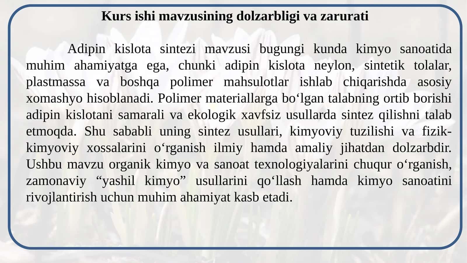 Adipin kislota sintezi