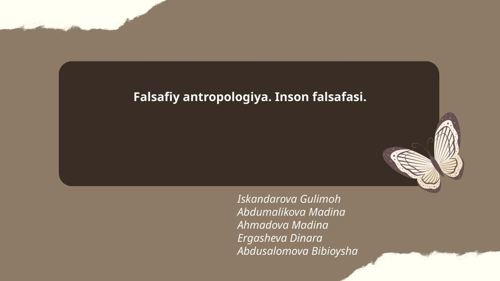 Falsafiy antropologiya. Inson falsafasi