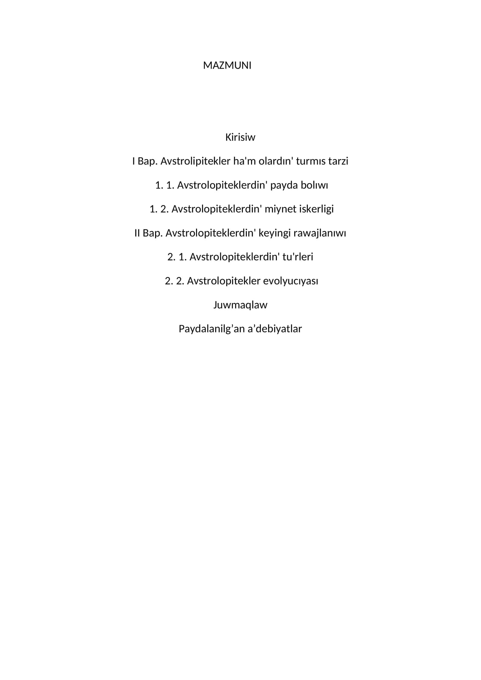 Avstralopiteklar ha'm olarning Evolyutiyasi