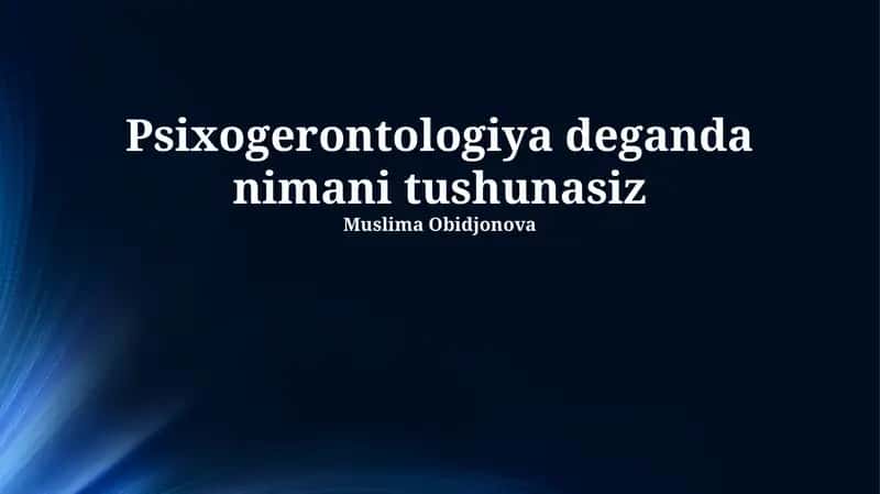 Psixogerontologiya