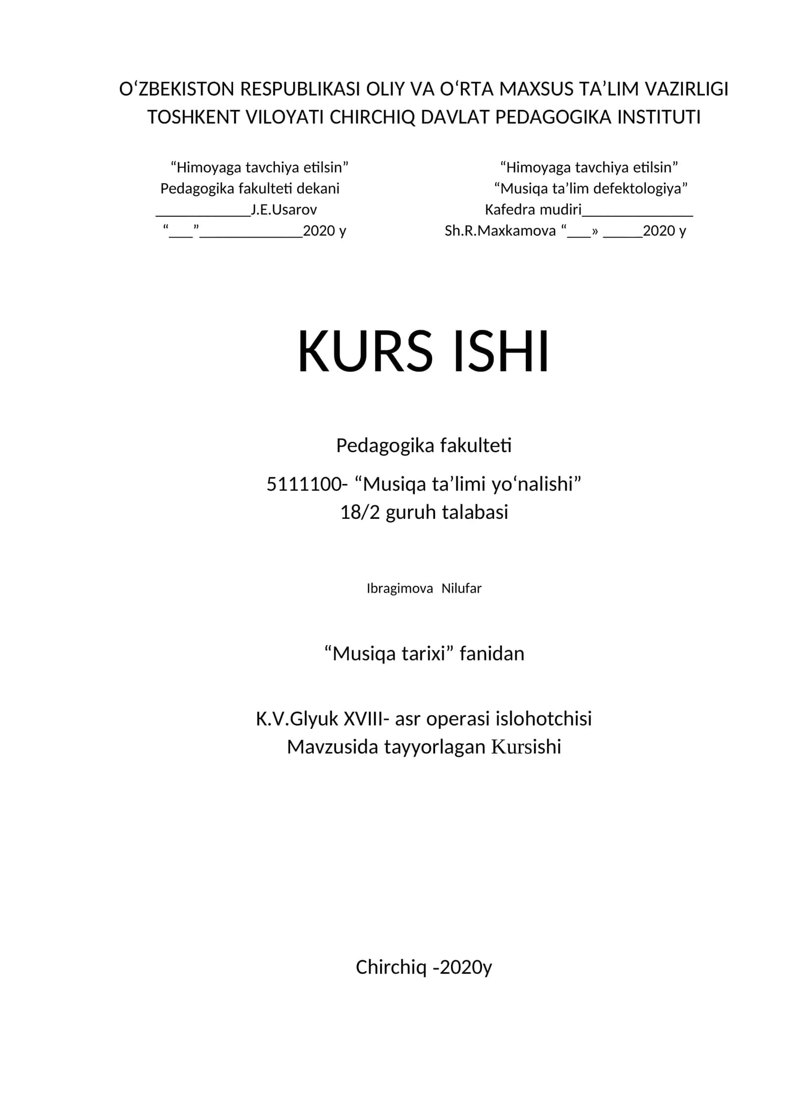 K.V.Glyuk XVIII-asro operasi islohotchisi