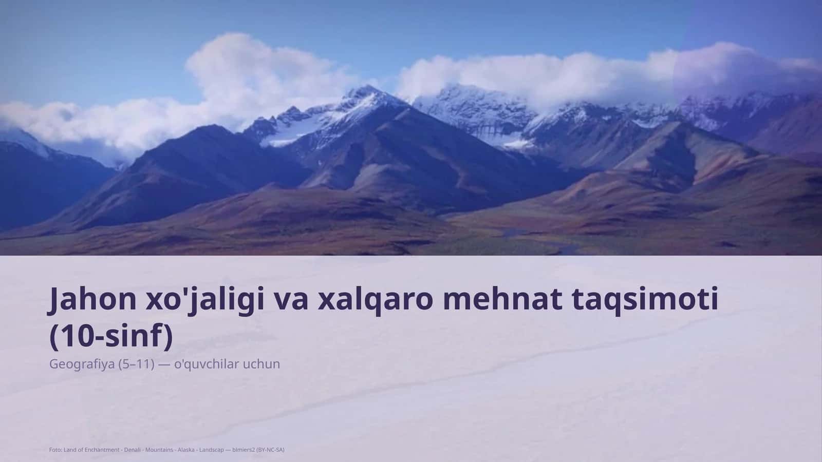 Jahon xo'jaligi va xalqaro mehnat taqsimoti (10-sinf)