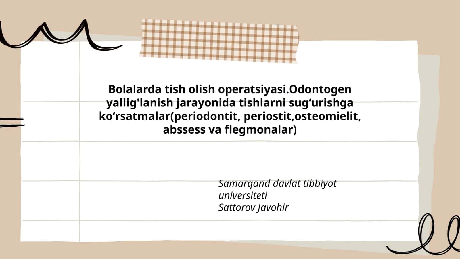 Bolalarda tish olish operatsiyasi