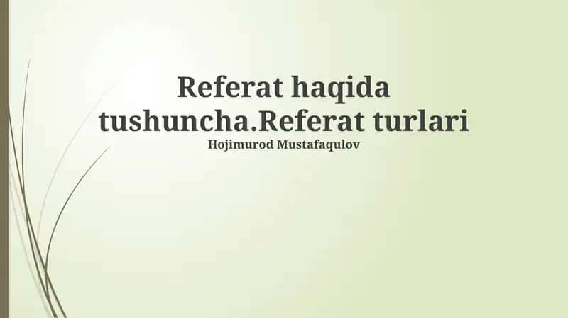 Hisobot tushunchasi