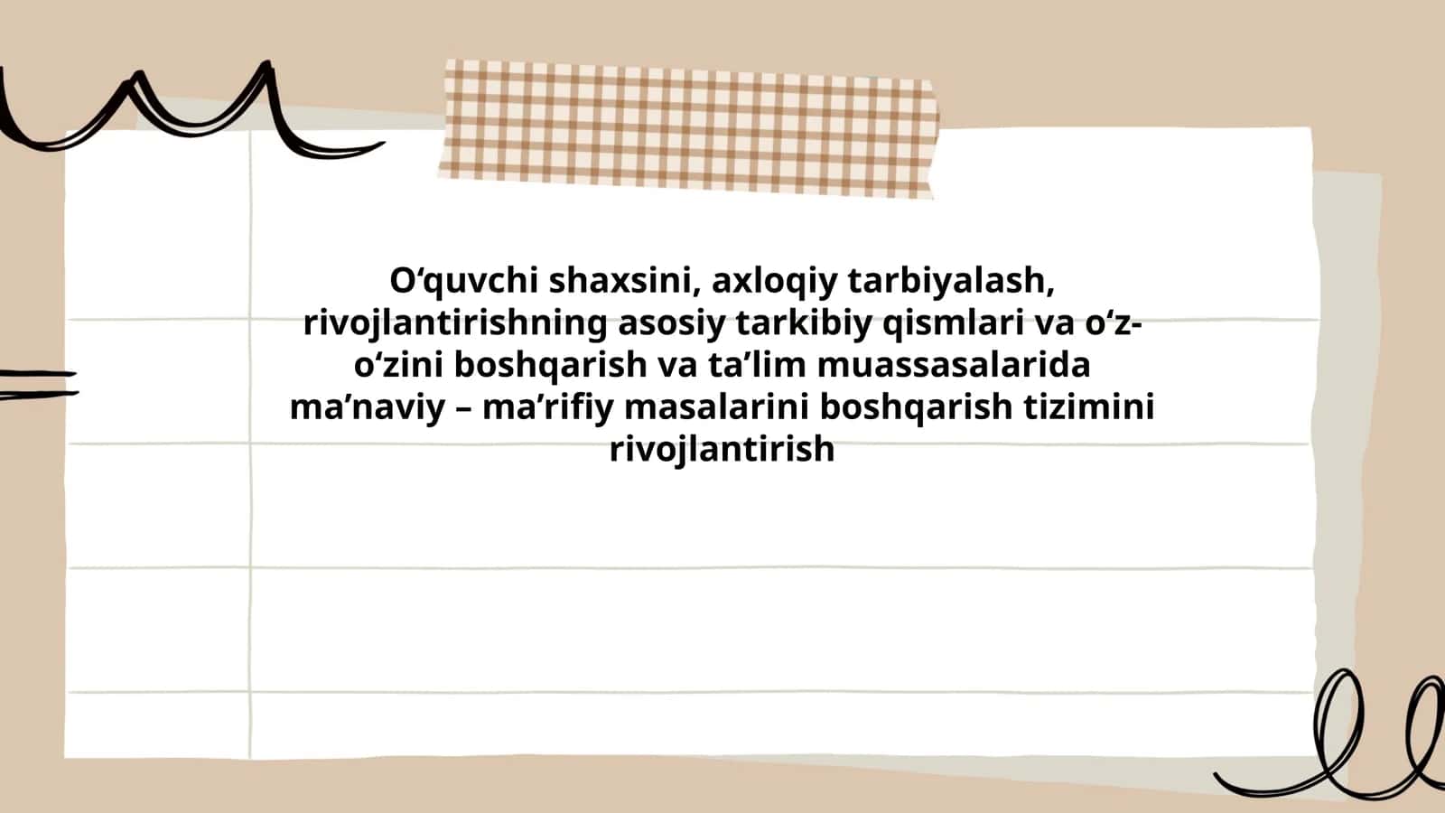 Ma'naviy va ma'rifiy tarbiya