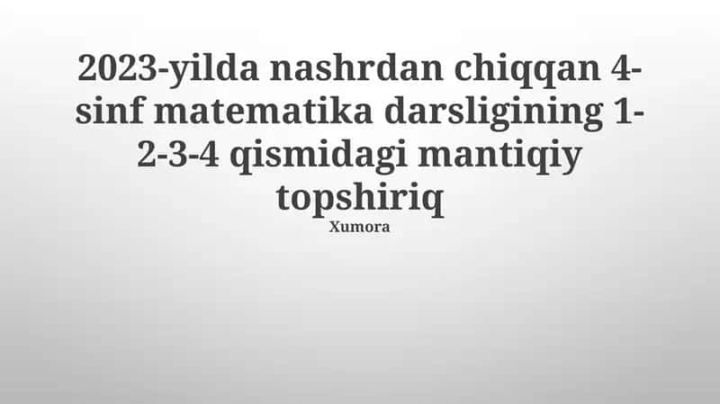 Mantiqiy topishmoqlar