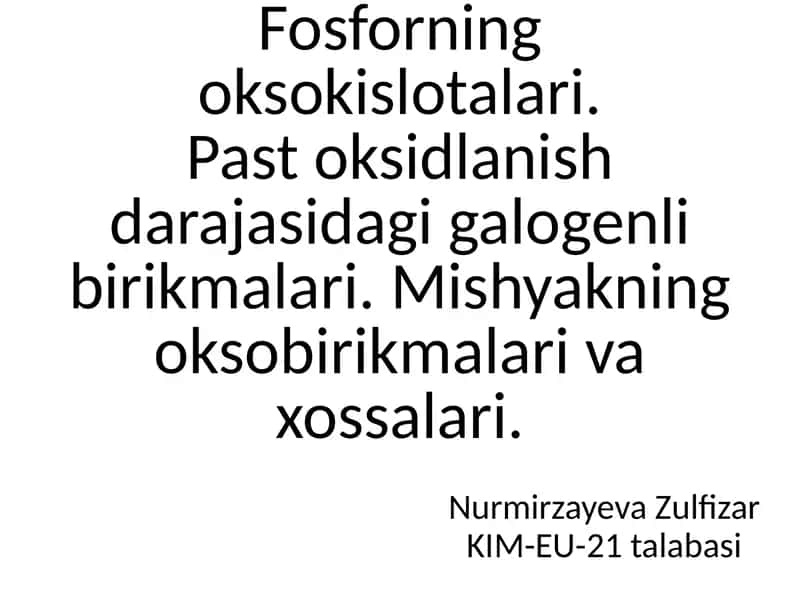 Fosforning oksokislotalari