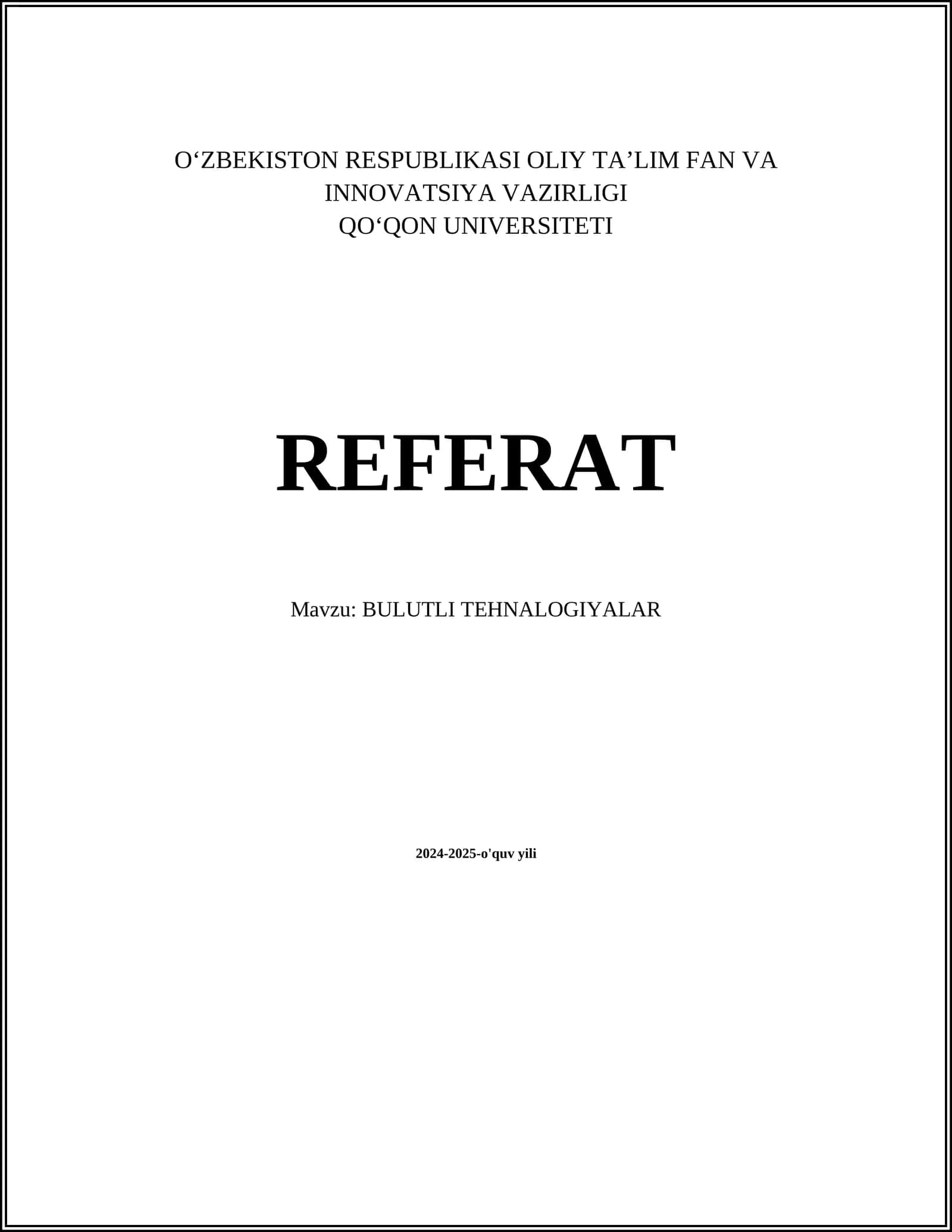 BULUTLI TEHNALOGIYALAR