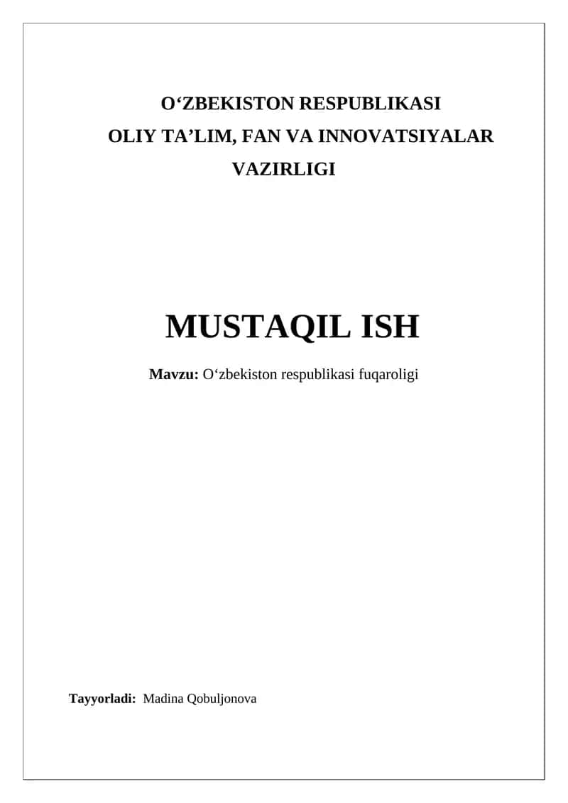 Oʻzbekiston respublikasi fuqaroligi