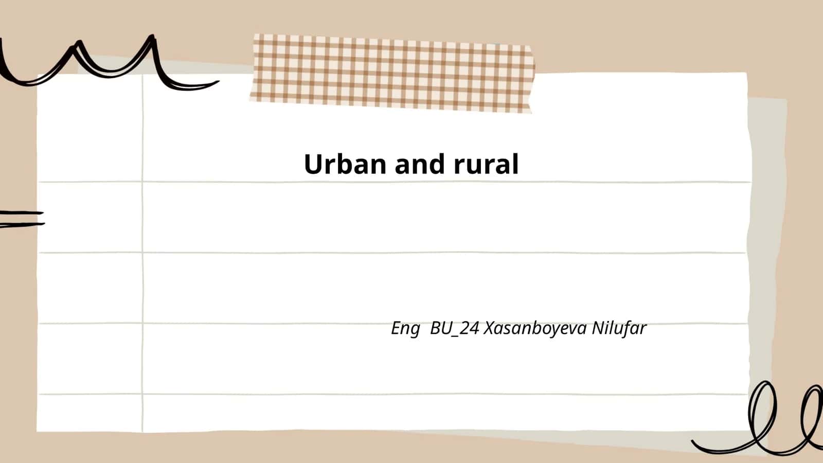 Urban and rural